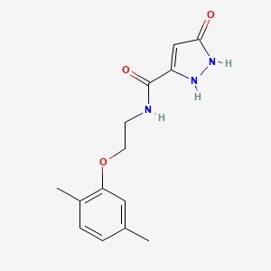 molecular formula C14H17N3O3 B5275364 N-(2-(2,5-Dimethylphenoxy)ethyl)-5-oxo-2,5-dihydro-1H-pyrazole-3-carboxamide 