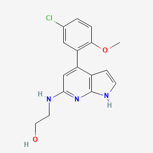 2-{[4-(5-chloro-2-methoxyphenyl)-1H-pyrrolo[2,3-b]pyridin-6-yl]amino}ethanol