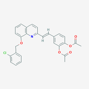 4-(2-{8-[(2-chlorobenzyl)oxy]-2-quinolinyl}vinyl)-1,2-phenylene diacetate