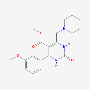 molecular formula C20H27N3O4 B5275401 ethyl 4-(3-methoxyphenyl)-2-oxo-6-(1-piperidinylmethyl)-1,2,3,4-tetrahydro-5-pyrimidinecarboxylate 