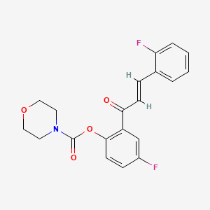 4-fluoro-2-[3-(2-fluorophenyl)acryloyl]phenyl 4-morpholinecarboxylate