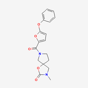 3-methyl-7-(5-phenoxy-2-furoyl)-1-oxa-3,7-diazaspiro[4.4]nonan-2-one