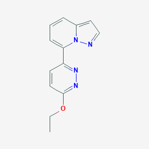 molecular formula C13H12N4O B5275427 7-(6-ethoxypyridazin-3-yl)pyrazolo[1,5-a]pyridine 