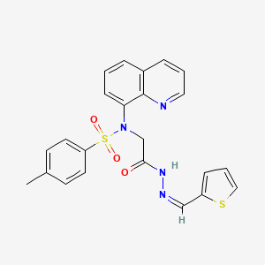 molecular formula C23H20N4O3S2 B5275451 4-methyl-N-{2-oxo-2-[2-(2-thienylmethylene)hydrazino]ethyl}-N-8-quinolinylbenzenesulfonamide 