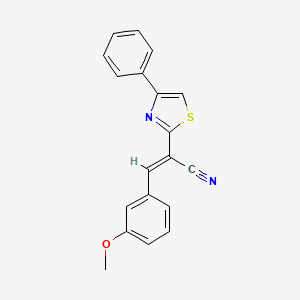 molecular formula C19H14N2OS B5275561 (E)-3-(3-methoxyphenyl)-2-(4-phenyl-1,3-thiazol-2-yl)prop-2-enenitrile 