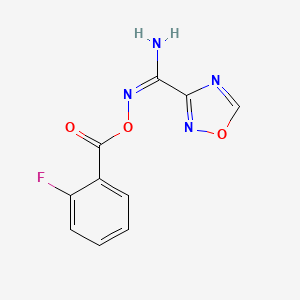 molecular formula C10H7FN4O3 B5275568 N'-[(2-fluorobenzoyl)oxy]-1,2,4-oxadiazole-3-carboximidamide 