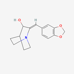 molecular formula C15H17NO3 B5275602 (2Z)-2-(1,3-benzodioxol-5-ylmethylidene)-1-azabicyclo[2.2.2]octan-3-ol 