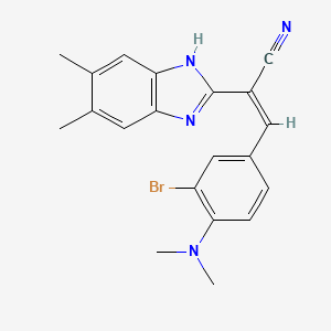 molecular formula C20H19BrN4 B5275619 (2Z)-3-[3-bromo-4-(dimethylamino)phenyl]-2-(5,6-dimethyl-1H-benzimidazol-2-yl)prop-2-enenitrile 