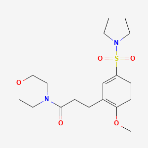 4-{3-[2-methoxy-5-(1-pyrrolidinylsulfonyl)phenyl]propanoyl}morpholine