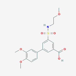 molecular formula C18H21NO7S B5275651 3',4'-dimethoxy-5-{[(2-methoxyethyl)amino]sulfonyl}biphenyl-3-carboxylic acid 