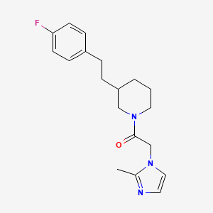 molecular formula C19H24FN3O B5275686 3-[2-(4-fluorophenyl)ethyl]-1-[(2-methyl-1H-imidazol-1-yl)acetyl]piperidine 