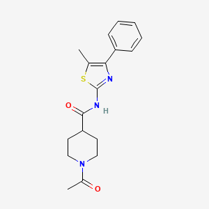 molecular formula C18H21N3O2S B5275693 1-acetyl-N-(5-methyl-4-phenyl-1,3-thiazol-2-yl)piperidine-4-carboxamide 