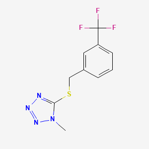 molecular formula C10H9F3N4S B5275698 1-METHYL-1H-1,2,3,4-TETRAAZOL-5-YL [3-(TRIFLUOROMETHYL)BENZYL] SULFIDE 