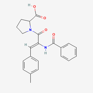 molecular formula C22H22N2O4 B5275741 1-[2-(benzoylamino)-3-(4-methylphenyl)acryloyl]proline 