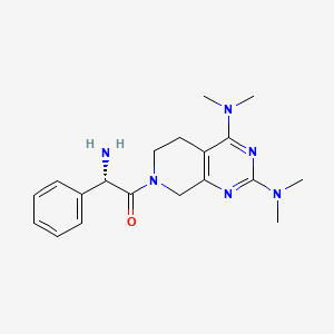 molecular formula C19H26N6O B5275778 7-[(2S)-2-amino-2-phenylacetyl]-N,N,N',N'-tetramethyl-5,6,7,8-tetrahydropyrido[3,4-d]pyrimidine-2,4-diamine 