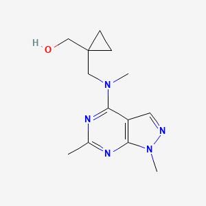 (1-{[(1,6-dimethyl-1H-pyrazolo[3,4-d]pyrimidin-4-yl)(methyl)amino]methyl}cyclopropyl)methanol