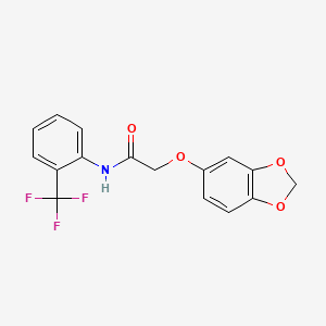 2-(1,3-benzodioxol-5-yloxy)-N-[2-(trifluoromethyl)phenyl]acetamide