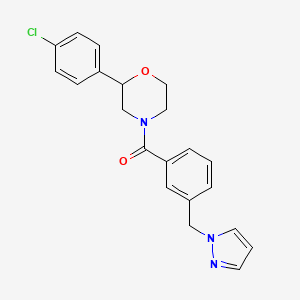 2-(4-chlorophenyl)-4-[3-(1H-pyrazol-1-ylmethyl)benzoyl]morpholine