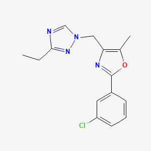 1-{[2-(3-chlorophenyl)-5-methyl-1,3-oxazol-4-yl]methyl}-3-ethyl-1H-1,2,4-triazole