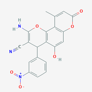 molecular formula C20H13N3O6 B5275892 2-amino-5-hydroxy-10-methyl-4-(3-nitrophenyl)-8-oxo-4H-pyrano[2,3-h]chromene-3-carbonitrile 