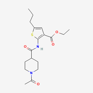 molecular formula C18H26N2O4S B5275895 ethyl 2-{[(1-acetyl-4-piperidinyl)carbonyl]amino}-5-propyl-3-thiophenecarboxylate 