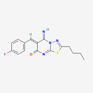 2-butyl-6-(4-fluorobenzylidene)-5-imino-5,6-dihydro-7H-[1,3,4]thiadiazolo[3,2-a]pyrimidin-7-one