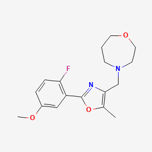 4-[[2-(2-Fluoro-5-methoxyphenyl)-5-methyl-1,3-oxazol-4-yl]methyl]-1,4-oxazepane