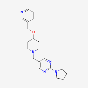 molecular formula C20H27N5O B5275940 5-{[4-(3-pyridinylmethoxy)-1-piperidinyl]methyl}-2-(1-pyrrolidinyl)pyrimidine 