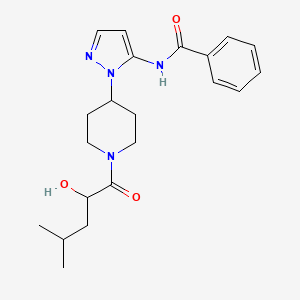 N-{1-[1-(2-hydroxy-4-methylpentanoyl)piperidin-4-yl]-1H-pyrazol-5-yl}benzamide