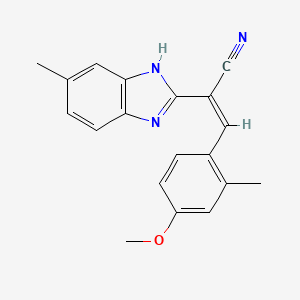 (Z)-3-(4-methoxy-2-methylphenyl)-2-(6-methyl-1H-benzimidazol-2-yl)prop-2-enenitrile