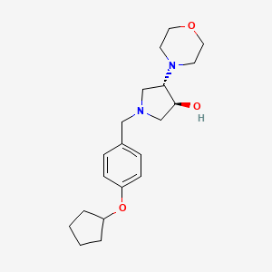 (3S,4S)-1-[(4-cyclopentyloxyphenyl)methyl]-4-morpholin-4-ylpyrrolidin-3-ol