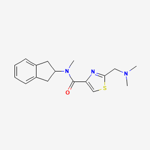 molecular formula C17H21N3OS B5276012 N-(2,3-dihydro-1H-inden-2-yl)-2-[(dimethylamino)methyl]-N-methyl-1,3-thiazole-4-carboxamide 