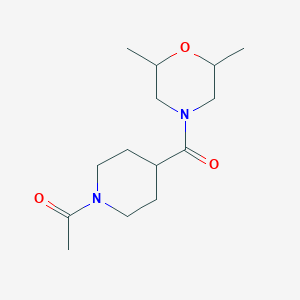 1-{4-[(2,6-DIMETHYLMORPHOLINO)CARBONYL]PIPERIDINO}-1-ETHANONE