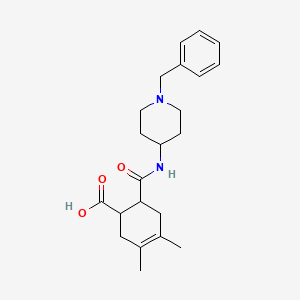 molecular formula C22H30N2O3 B5276035 6-{[(1-BENZYL-4-PIPERIDYL)AMINO]CARBONYL}-3,4-DIMETHYL-3-CYCLOHEXENE-1-CARBOXYLIC ACID 