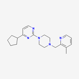 4-cyclopentyl-2-{4-[(3-methylpyridin-2-yl)methyl]piperazin-1-yl}pyrimidine