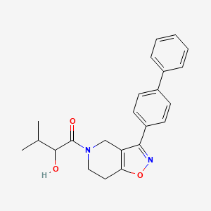 molecular formula C23H24N2O3 B5276055 1-(3-biphenyl-4-yl-6,7-dihydroisoxazolo[4,5-c]pyridin-5(4H)-yl)-3-methyl-1-oxobutan-2-ol 