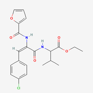 ethyl 2-[[(E)-3-(4-chlorophenyl)-2-(furan-2-carbonylamino)prop-2-enoyl]amino]-3-methylbutanoate