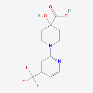 4-hydroxy-1-[4-(trifluoromethyl)pyridin-2-yl]piperidine-4-carboxylic acid