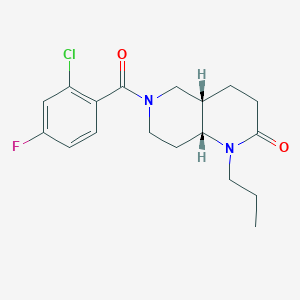 molecular formula C18H22ClFN2O2 B5276075 (4aS*,8aR*)-6-(2-chloro-4-fluorobenzoyl)-1-propyloctahydro-1,6-naphthyridin-2(1H)-one 