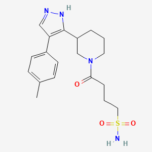 molecular formula C19H26N4O3S B5276099 4-{3-[4-(4-methylphenyl)-1H-pyrazol-5-yl]piperidin-1-yl}-4-oxobutane-1-sulfonamide 