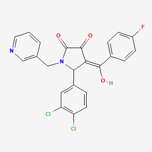 molecular formula C23H15Cl2FN2O3 B5276142 5-(3,4-dichlorophenyl)-4-(4-fluorobenzoyl)-3-hydroxy-1-[(pyridin-3-yl)methyl]-2,5-dihydro-1H-pyrrol-2-one 