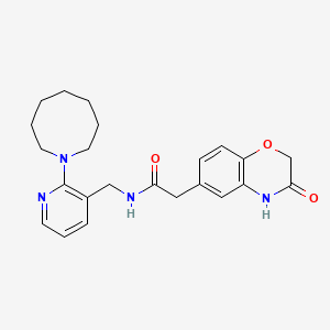 N-[(2-azocan-1-ylpyridin-3-yl)methyl]-2-(3-oxo-3,4-dihydro-2H-1,4-benzoxazin-6-yl)acetamide