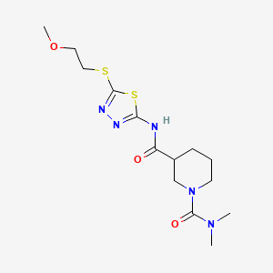 N-{5-[(2-METHOXYETHYL)SULFANYL]-1,3,4-THIADIAZOL-2-YL}-N,N-DIMETHYLTETRAHYDRO-1,3(2H)-PYRIDINEDICARBOXAMIDE