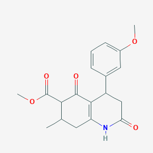 molecular formula C19H21NO5 B5276213 methyl 4-(3-methoxyphenyl)-7-methyl-2,5-dioxo-1,2,3,4,5,6,7,8-octahydroquinoline-6-carboxylate 