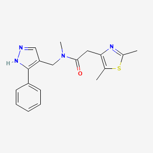 2-(2,5-dimethyl-1,3-thiazol-4-yl)-N-methyl-N-[(5-phenyl-1H-pyrazol-4-yl)methyl]acetamide