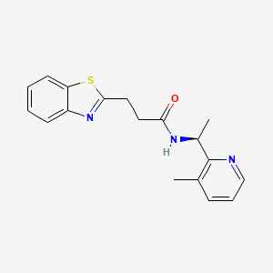 3-(1,3-benzothiazol-2-yl)-N-[(1S)-1-(3-methylpyridin-2-yl)ethyl]propanamide