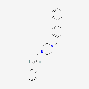 molecular formula C26H28N2 B5276328 1-(4-biphenylylmethyl)-4-(3-phenyl-2-propen-1-yl)piperazine 