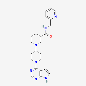 N-(pyridin-2-ylmethyl)-1'-(7H-pyrrolo[2,3-d]pyrimidin-4-yl)-1,4'-bipiperidine-3-carboxamide