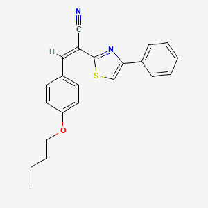 molecular formula C22H20N2OS B5276401 (Z)-3-(4-butoxyphenyl)-2-(4-phenyl-1,3-thiazol-2-yl)prop-2-enenitrile 