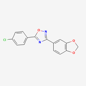 molecular formula C15H9ClN2O3 B5276456 3-(1,3-benzodioxol-5-yl)-5-(4-chlorophenyl)-1,2,4-oxadiazole 